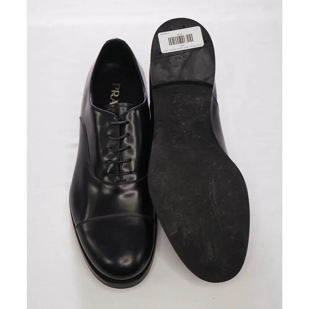 $1,270 PRADA - Black Leather Oxfords - US 10 (9UK)